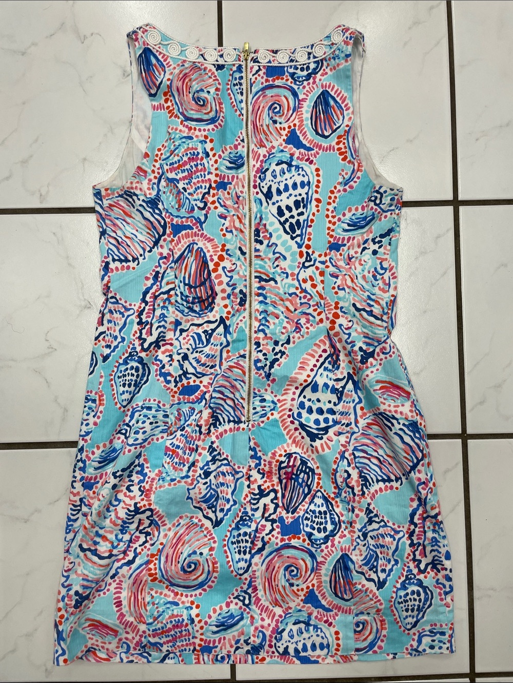 Lily Pulitzer 100% Cotton Gabby Mini Shift Dress in Shell Me About It Size 4 - Picture 12 of 15